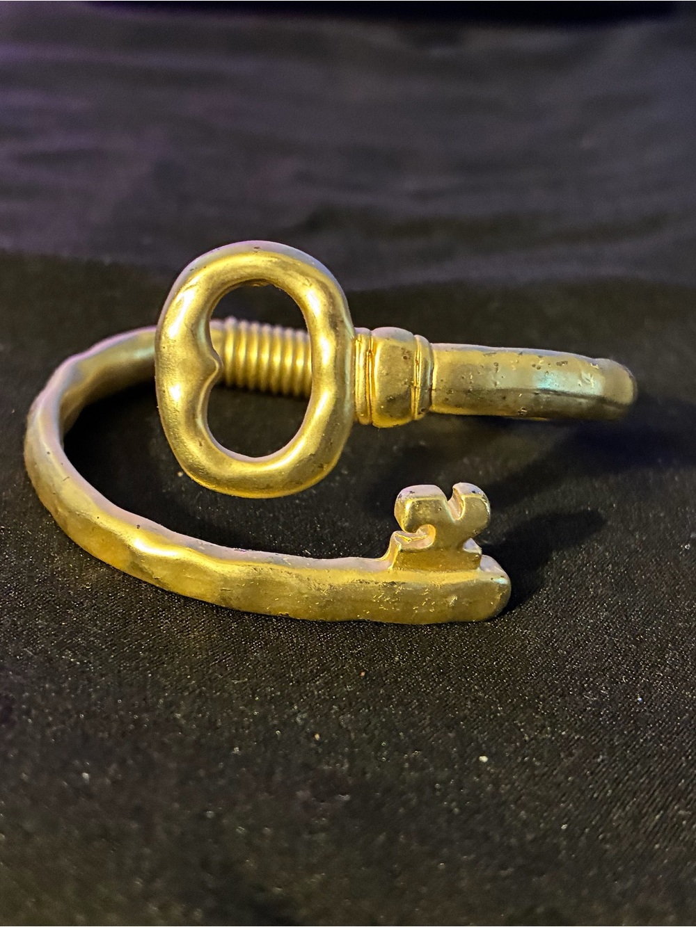 Brass Key Cuff Bracelet - Women's Accessory